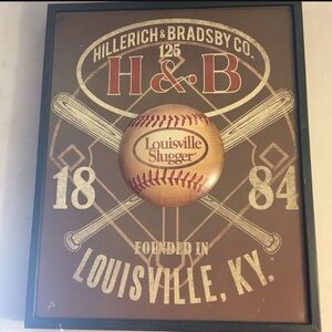 Open Road Brands Brown and Cream Louisville Slugger Wall Art